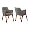Armen Living Renzo Charcoal Fabric and Walnut Wood Dining Side Chairs, PK2 LCRESIWACH - alternate 1